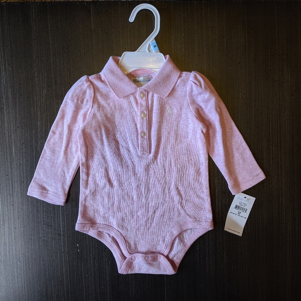 NWT Ralph Lauren long sleeve collared onesie